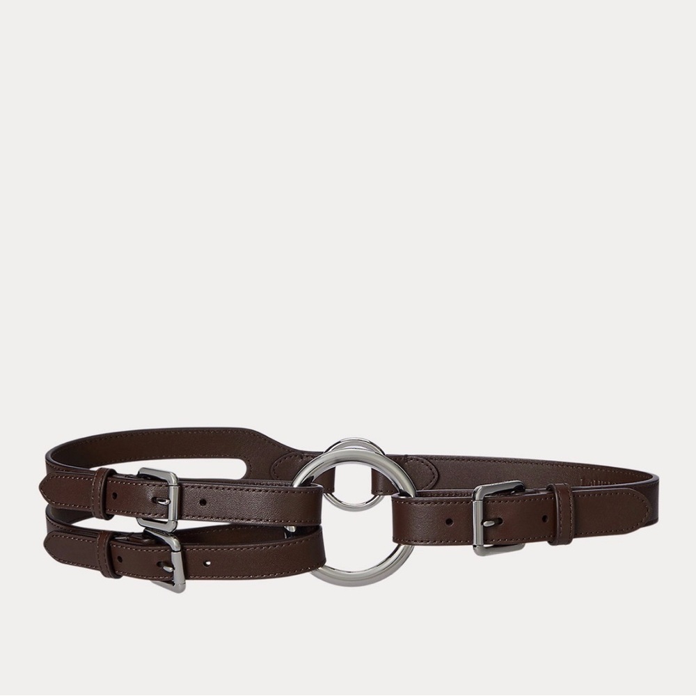 Lauren Ralph Lauren Tri-Strap O-Ring Leather Belt